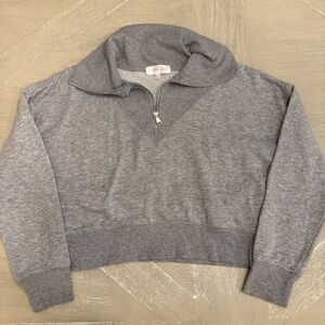Gray Quarter-Zip Women's Sweatshirt